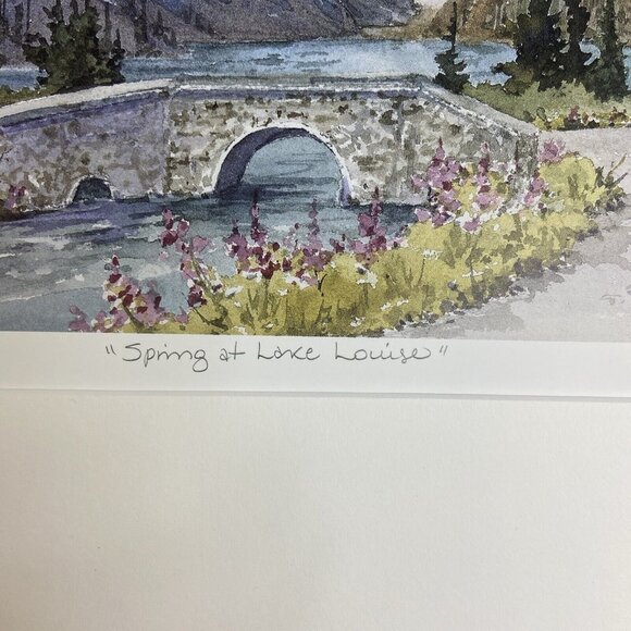 Art Print Spring at Lake Louise Marilyn Kinsella Signed 206/779 10 x 15 - Picture 4 of 8
